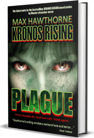 A book cover with a green and red face