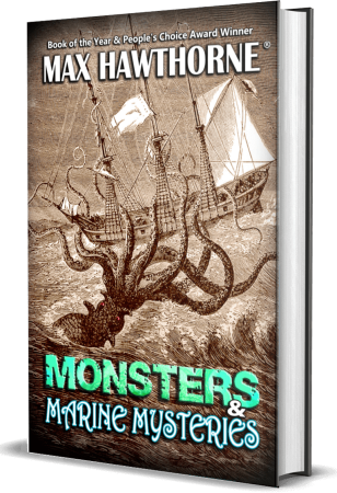 A book cover with an octopus and ship.