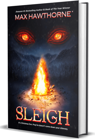 A book cover with an image of a fire and the words " the sleigh ".